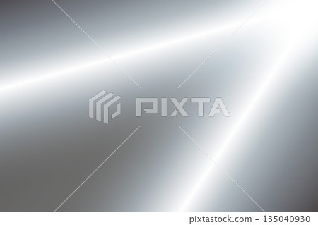 Silver mirror surface with chrome gradient and metallic sheen. Elegant reflective background with subtle light effects and glossy texture for premium design projects. Vector illustration. 135040930