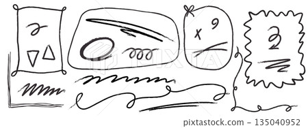 Hand Drawn Doodle Frames Symbols and Abstract Graphic Elements Collection Hand Drawn Doodle Frames Symbols and Abstract Graphic Elements Collection 135040952
