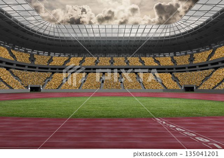 Athletic track in a stadium Athletic track in a stadium 135041201