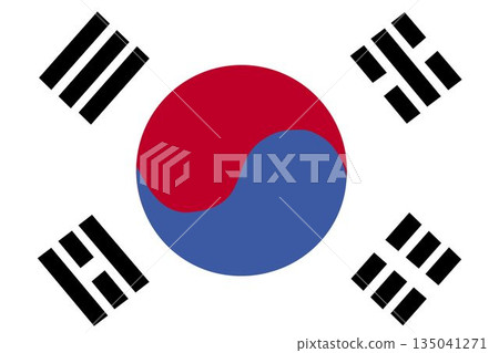 South korea national flag South korea national flag 135041271