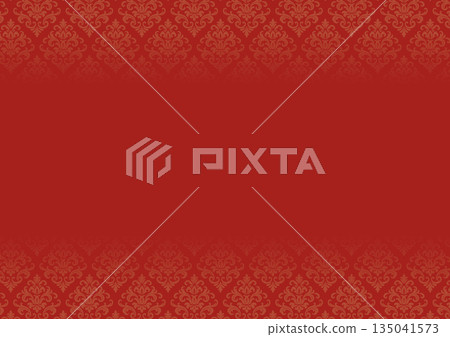 Luxurious red damask pattern background Elegant Rococo style frame Luxurious red damask pattern background Elegant Rococo style frame 135041573