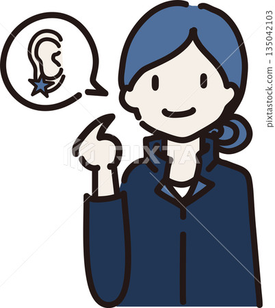 插圖描繪了一位身穿藏藍色制服、佩戴耳環的女工,以此提醒人們注意她們的穿著。 插圖描繪了一位身穿藏藍色制服、佩戴耳環的女工,以此提醒人們注意她們的穿著。 135042103