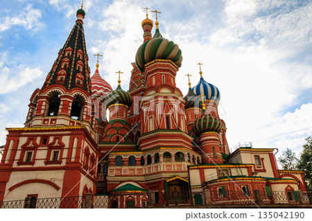 St. Basil's Cathedral on Red Square in Moscow, Russia 135042190