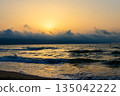 Beautiful sunrise over the Black sea in Bulgaria 135042222