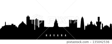 Vector silhouette illustration of Havana city urban Vector silhouette illustration of Havana city urban 135042536