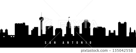 Vector silhouette illustration of San Antonio City urban skyline. 135042558