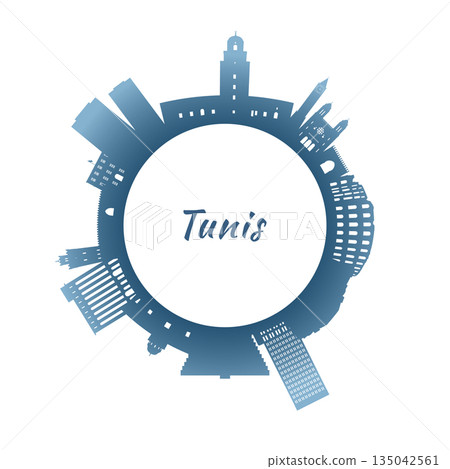 Tunis skyline with colorful buildings. Tunis skyline with colorful buildings. 135042561