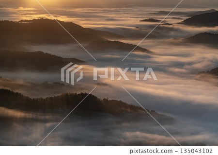 壯麗的山景和雲海 135043102