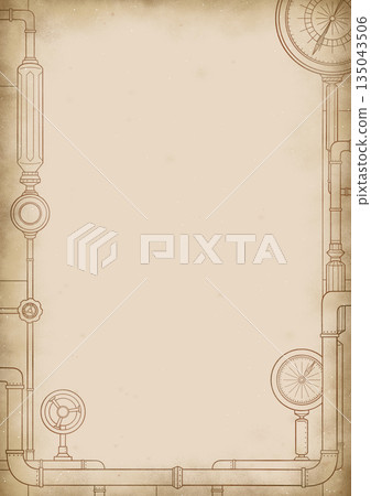 Pipe and meter line drawing background (vertical) Pipe and meter line drawing background (vertical) 135043506