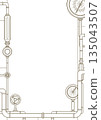Pipe and meter line drawing frame (vertical) 135043507