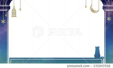 阿拉伯風格夜空畫框 135043508