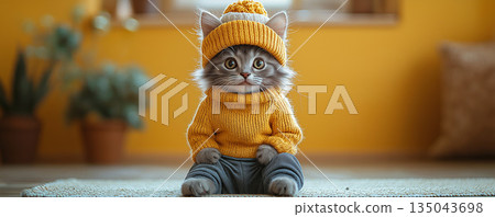 可愛的貓 135043698