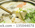 Japanese hot pot is a warming dish perfect for winter, made by simmering meat, vegetables, seafood, and other ingredients. 135044078