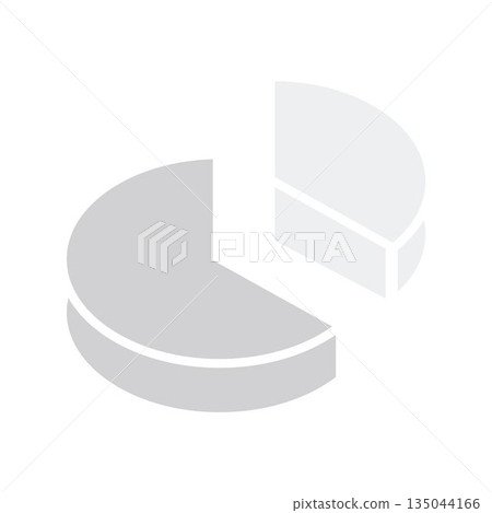 Gray pie chart against white background 135044166