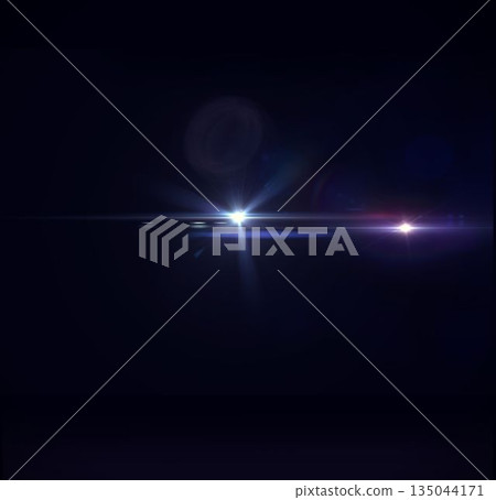 Glowing lens flare against black background Glowing lens flare against black background 135044171
