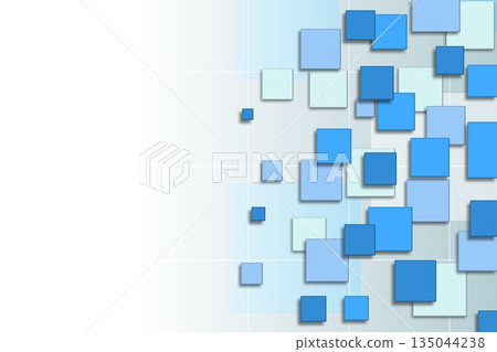 Showing overlapping blue teal squares in flat design casting shadows over grid on gradient backdrop Showing overlapping blue teal squares in flat design casting shadows over grid on gradient backdrop 135044238