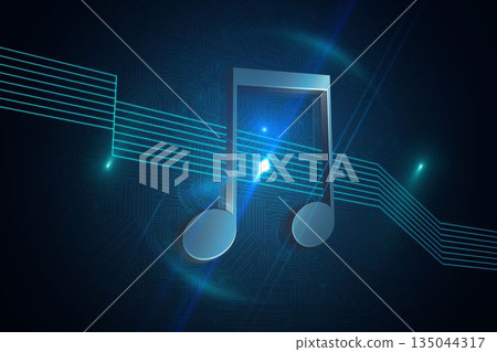 Shiny note on black background 135044317