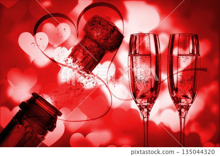 Glowing red Valentines composite 135044320