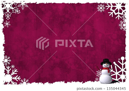 Christmas themed snow flake frame Christmas themed snow flake frame 135044345