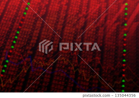 Trading board with graph and financial figures Trading board with graph and financial figures 135044356