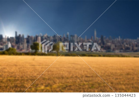 Cityscape against clear sky 135044423