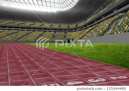 Athletic track in a stadium Athletic track in a stadium 135044460