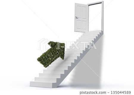 Composite image of arrow moving upwards 135044589
