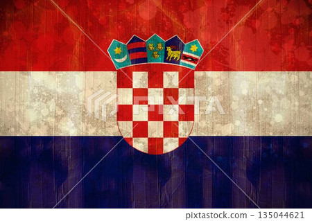 Croatia flag in grunge effect Croatia flag in grunge effect 135044621