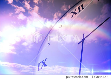 Digitally generated roman numeral clock Digitally generated roman numeral clock 135044648