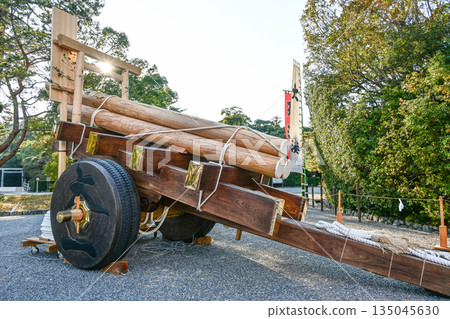 A sacred float on display at the Geku Shrine of Ise Jingu (New Year's 2026) A sacred float on display at the Geku Shrine of Ise Jingu (New Year's 2026) 135045630