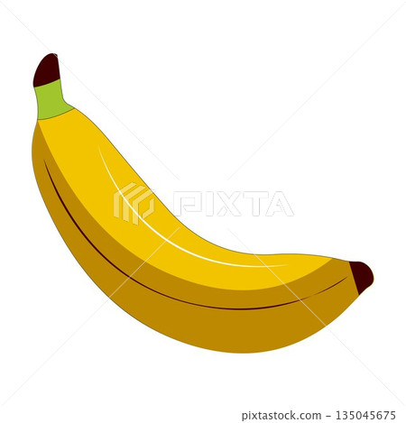 Cartoon bananas. Peel banana,  banana Flat Design Fruit Icon vector illustration. For printing on fabric, tableware, packaging paper, postcard 135045675