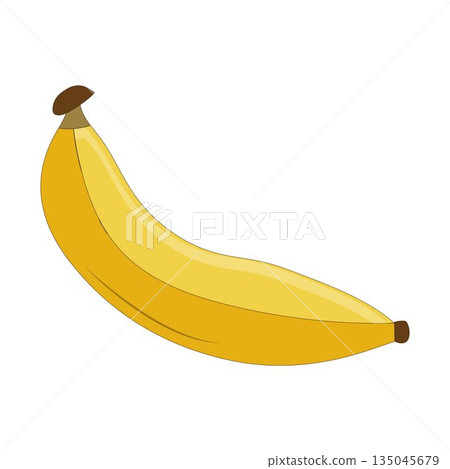 Cartoon bananas. Peel banana,  banana Flat Design Fruit Icon vector illustration. For printing on fabric, tableware, packaging paper, postcard 135045679