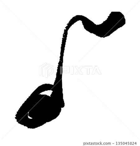 Hand-drawn illustration of eighth notes with a brush stroke Hand-drawn illustration of eighth notes with a brush stroke 135045824