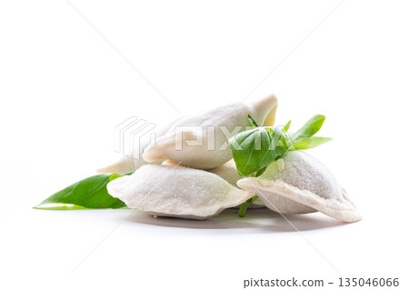 Raw dumplings for cooking a traditional dish Raw dumplings for cooking a traditional dish 135046066