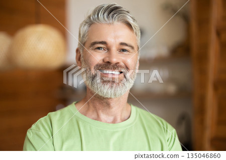 Confident adult male with gray beard Confident adult male with gray beard 135046860