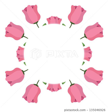 Composition of pink roses with copy space on white background Composition of pink roses with copy space on white background 135046926