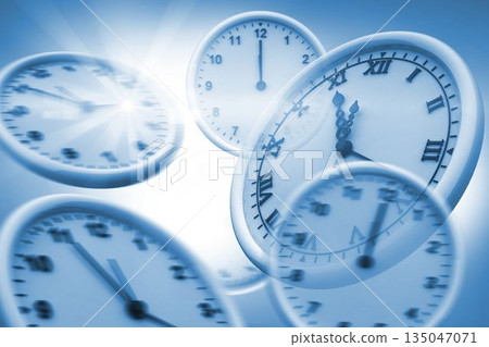Computer graphic image of wall clocks 135047071