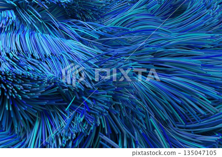 View of blue optical fiber View of blue optical fiber 135047105