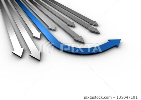 Grey and blue arrows pointing Grey and blue arrows pointing 135047191
