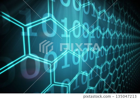 Black background with shiny hexagons Black background with shiny hexagons 135047213