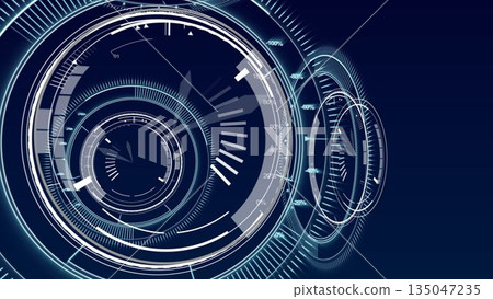 Interface dial with blue background 135047235