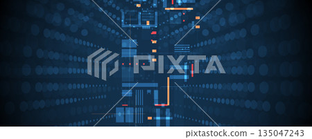 Abstract digital high technology and science or cyber background 135047243