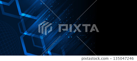 Abstract digital high technology and science or cyber background 135047246