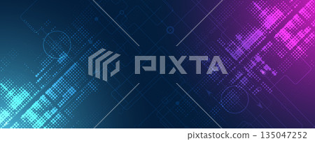 Abstract digital high technology and science or cyber background 135047252