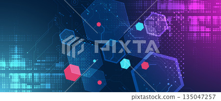 Abstract digital high technology and science or cyber background Abstract digital high technology and science or cyber background 135047257