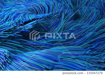 Full frame of blue fiber optic 135047279