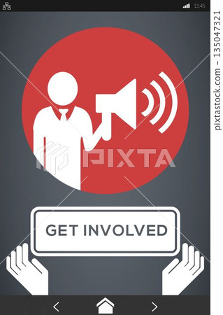 Get Involved text with icons 135047321