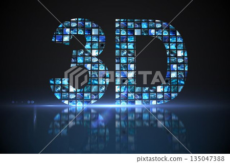 3D made of digital screens in blue 135047388