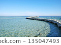 Concrete pier at the beach in Hurghada, Egypt. 135047493