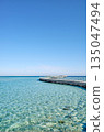 Concrete pier at the beach in Hurghada, Egypt. 135047494